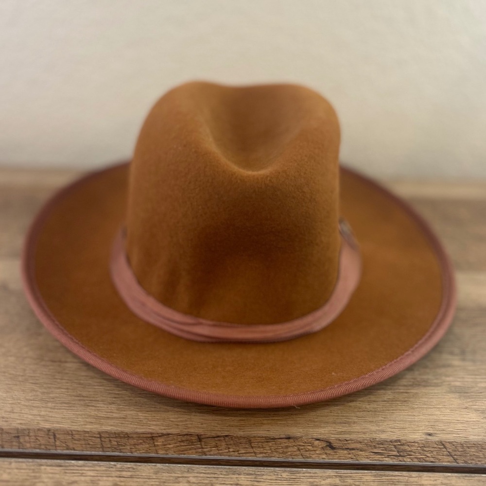 Bruno Capelo Princeton Collection Brown Australian‎ Wool Fedora Hat Medium